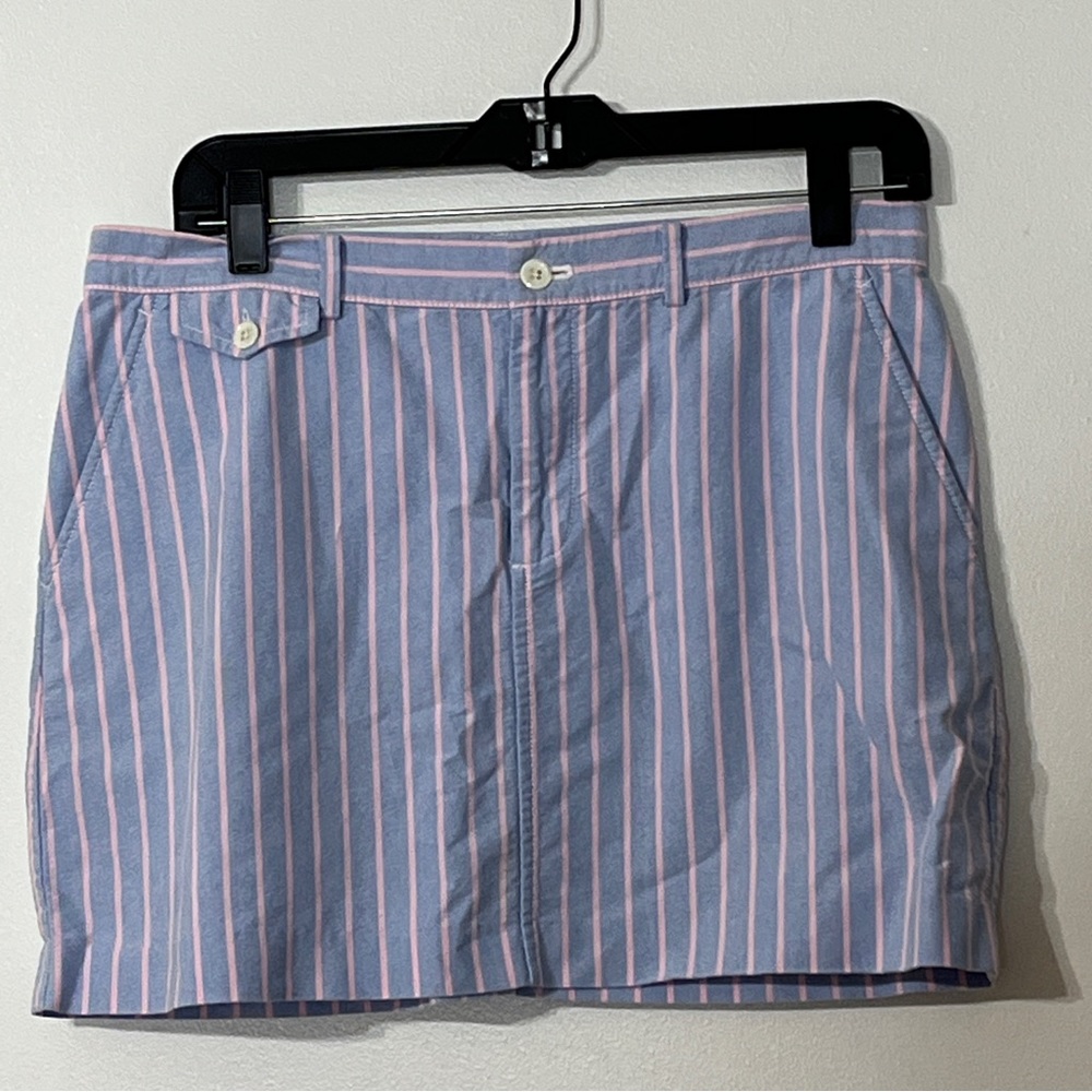 Ralph Lauren Casual Blue w/ Pink Stripes Skirt